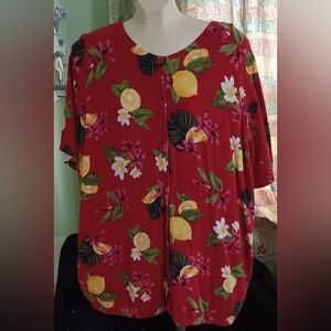 Fruit and flowers shirt 3x CJ Banks ladies